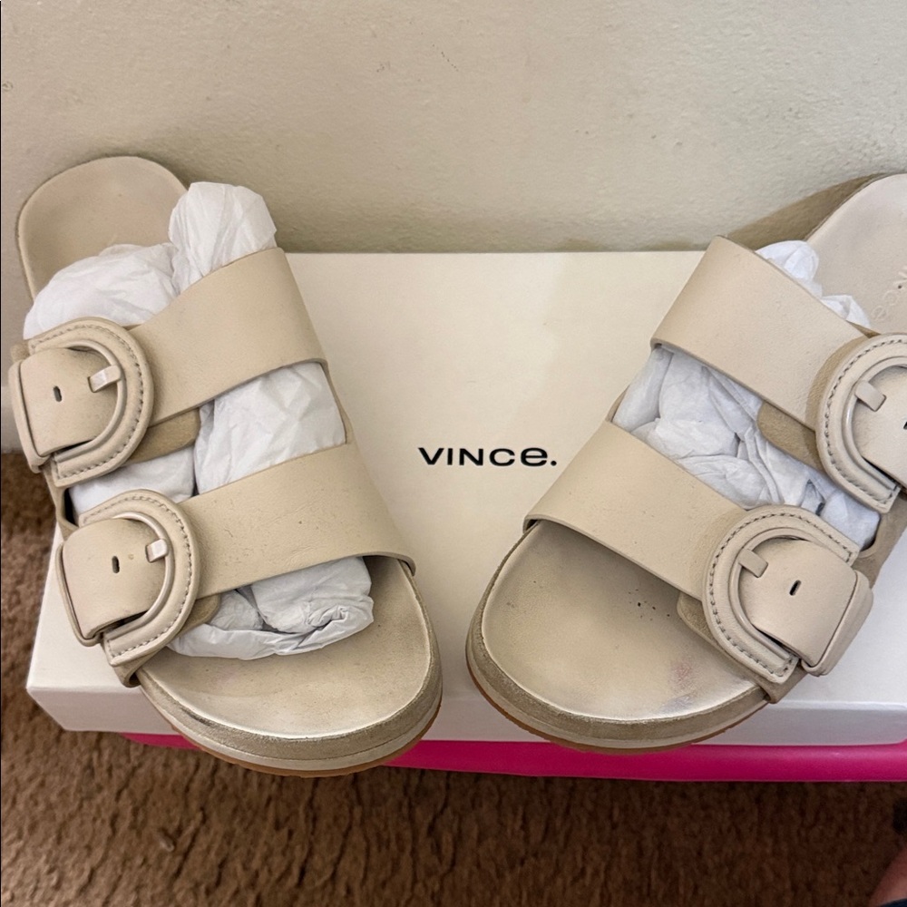 Vince Women's Tan Buckle Sandals